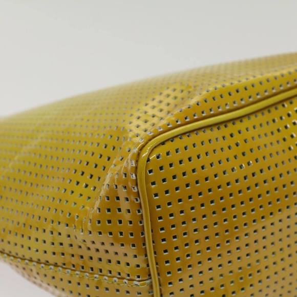 FENDI punching Hand Bag Patent leather Yellow Auth yk8587 - Picture 16 of 16